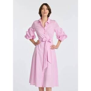 NEW WEILL gimmy shirt mini dress in pink